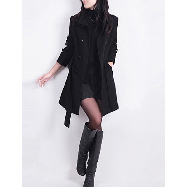 New WomenWoolen Coat Winter Slim Double ...