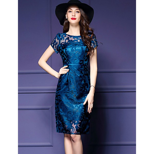 Women's Vintage Print Plus Size / Sheath...