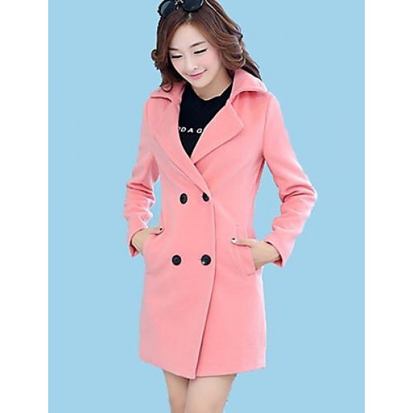 Women's Coat,Solid Long Sleeve Winter Pi...