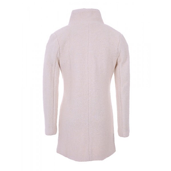 Women's Plus Size Coat,Solid Long Sleeve Winter Beige Thick