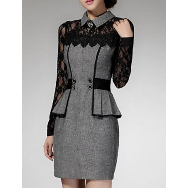 Women's Patchwork Red / Gray Lace Hin Th...