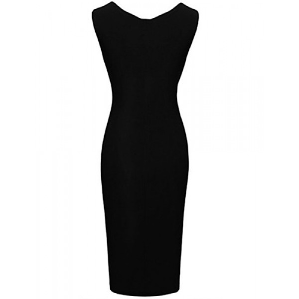 Women's Sexy Bodycon Party Plus Sizes Micro-elastic Sleeveless Knee-length Dress (Polyester)