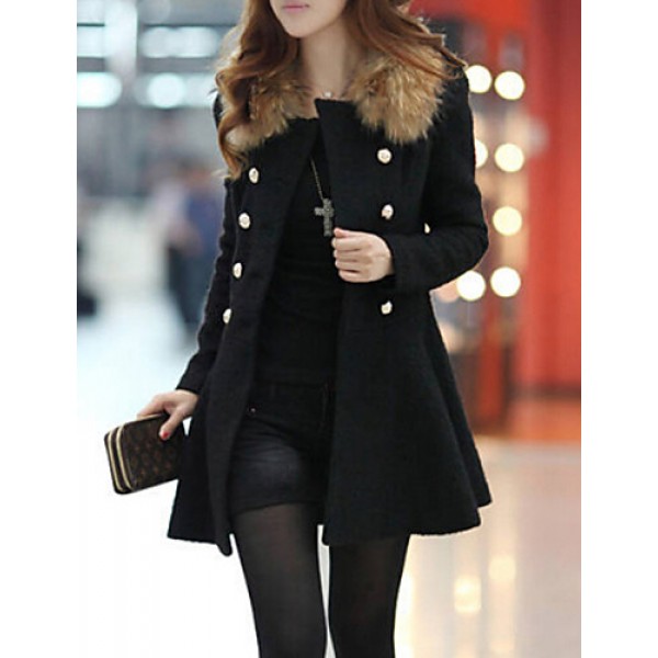 Women's Vintage Coat,Solid Shirt Collar ...