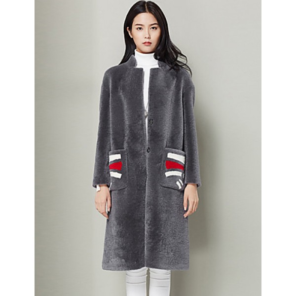 Women's Casual/Daily Simple Fur CoatSoli...