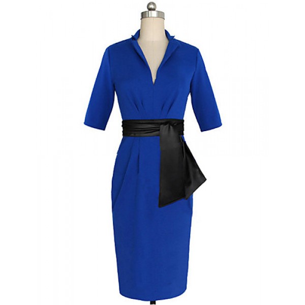 Women's Vintage Elegant Business Casual Half-sleeve Dress