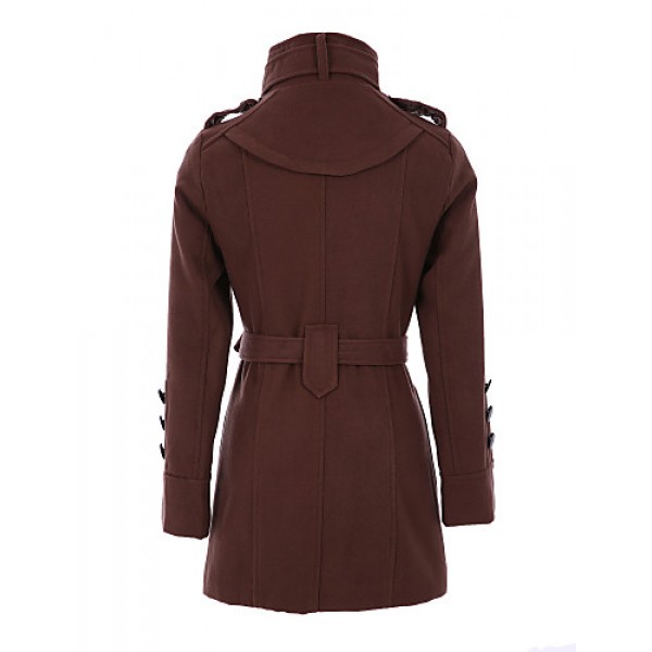 New WomenWoolen Coat Winter Slim Double Breasted Overcoat Winter Coats Long Outerwear for Women